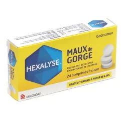 Hexalyse comprimé à sucer contre les maux de gorge
