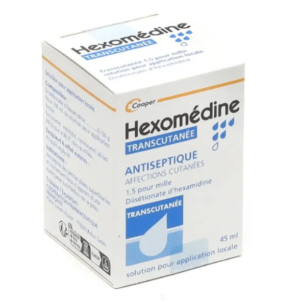 Hexomedine transcutanée solution antiseptique