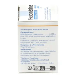 Hexomedine transcutanée solution antiseptique