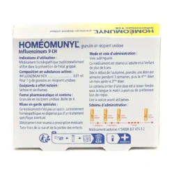 Homéomunyl Influenzinum 9CH Boiron doses