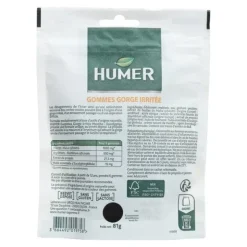 Humer Gommes Gorge irritée Menthe Eucalyptus