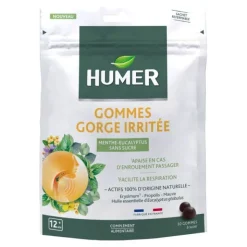 Humer Gommes Gorge irritée Menthe Eucalyptus
