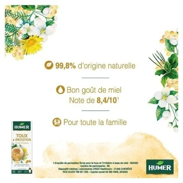 Humer sirop toux et irritation