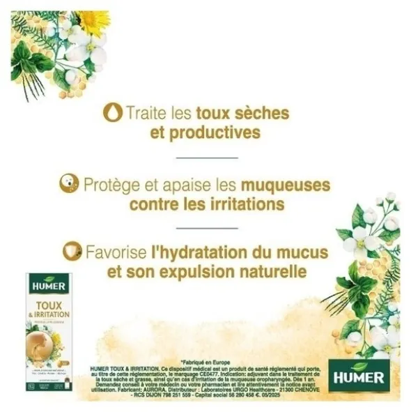 Humer sirop toux et irritation