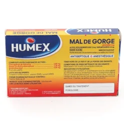 Humex Mal de gorge menthe glaciale sans sucre pastilles