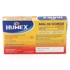Humex Mal de Gorge miel citron sans sucre pastilles