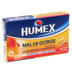 Humex Mal de gorge pastilles Miel Citron