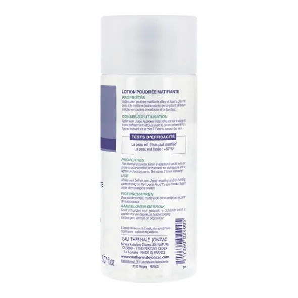 Jonzac Pure Age lotion poudrée matifiante bio