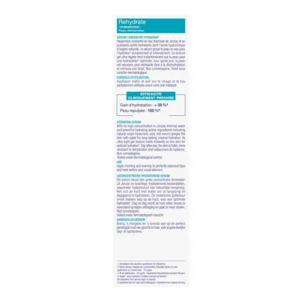 Jonzac Rehydrate sérum concentré hydratant Bio