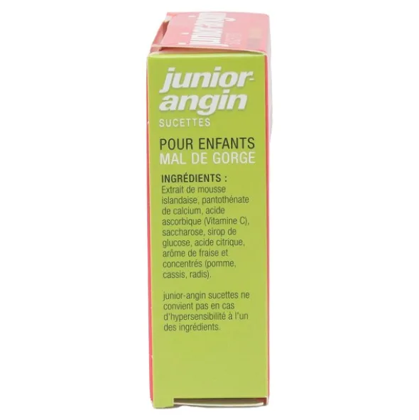 Junior Angin sucettes mal de gorge fraise