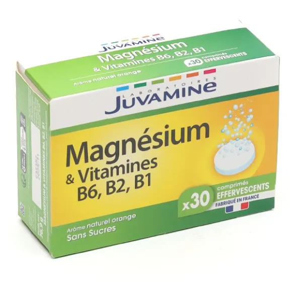 Juvamine Magnésium & vitamines B6, B2, B1 comprimés effervescents