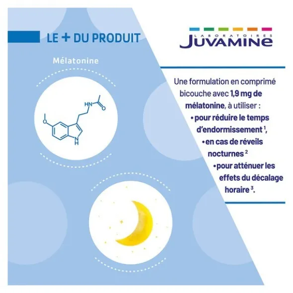 Juvamine Nuit complète Mélatonine 1,9 mg comprimés