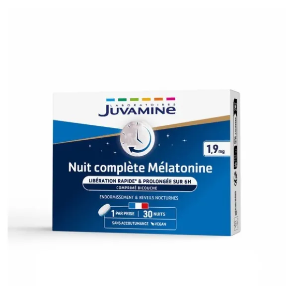 Juvamine Nuit complète Mélatonine 1,9 mg comprimés