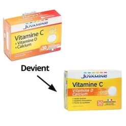 Juvamine Vitamine C, Vit D et Calcium comprimés effervescents
