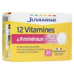 Juvamine 12 vitamines et 9 minéraux comprimés effervescents