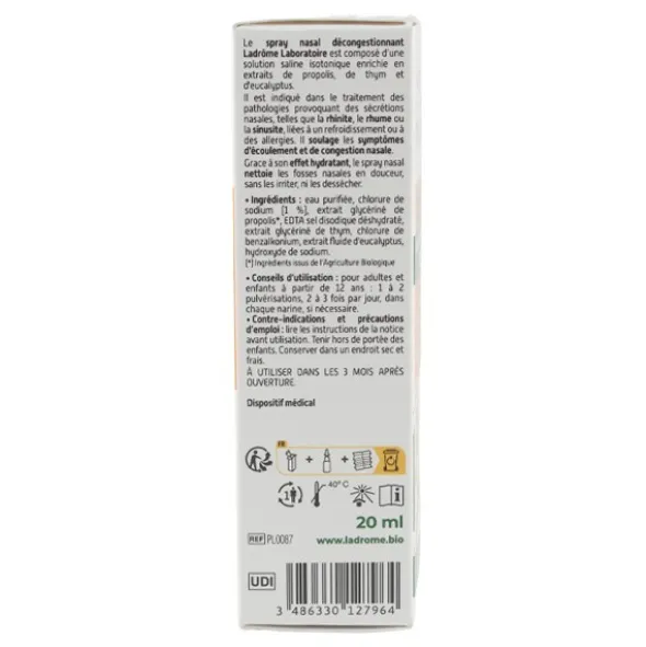 Ladrôme Propolis spray nasal décongestionnant