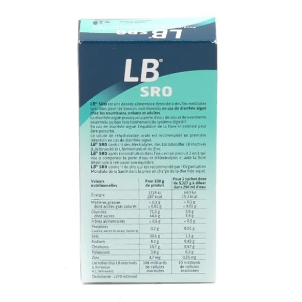 LB SRO soluté de réhydratation orale sachets