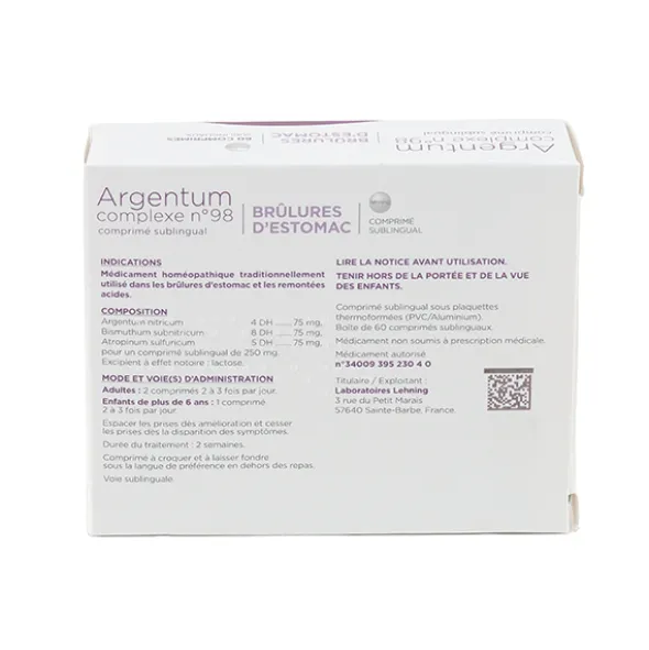Lehning Argentum Complexe n°98 comprimé sublingual