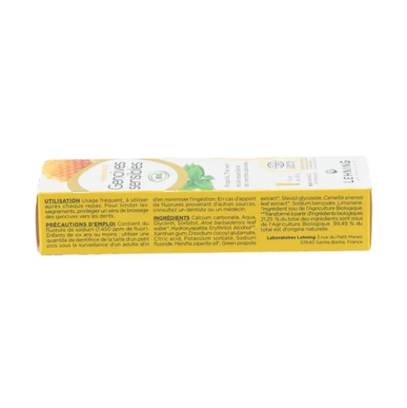 Lehning dentifrice gencives sensibles bio
