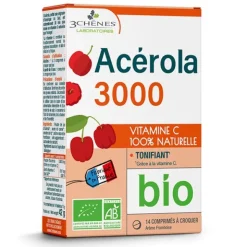 Les 3 Chênes Acérola 3000 bio comprimés à croquer