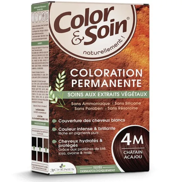 Les 3 Chênes Color et Soin coloration permanente châtain acajou 4M