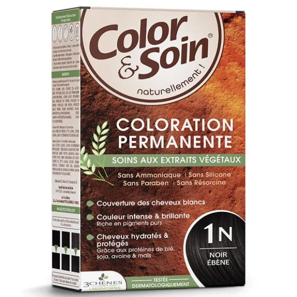 Les 3 Chênes Color et Soin coloration permanente noir ébène 1N