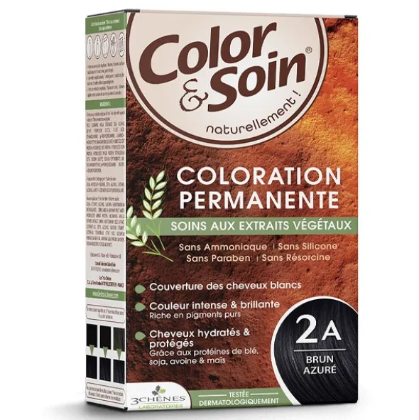 Les 3 Chênes Color et Soin coloration permanente brun azuré 2A