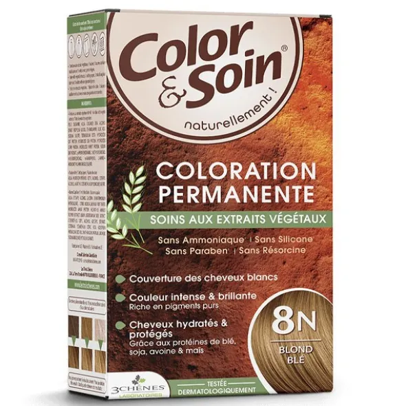 Les 3 Chênes Color et Soin coloration permanente blond blé 8N