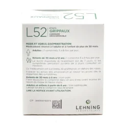 L52 Etat grippal comprimé orodispersible