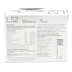 L52 Etat grippal comprimé orodispersible
