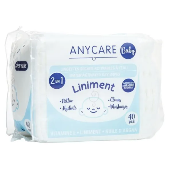 Lingettes sèches bébé au liniment Anycare Baby