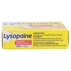 Lysopaïne Ambroxol citron sans sucre pastilles