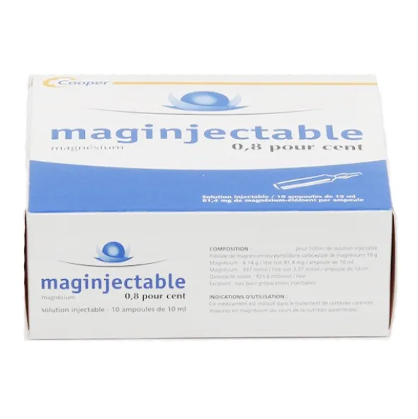 Maginjectable 0,8 % ampoules