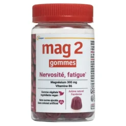 Mag 2 Nervosité Fatigue gummies Framboise