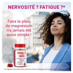 Mag 2 Nervosité Fatigue gummies Framboise
