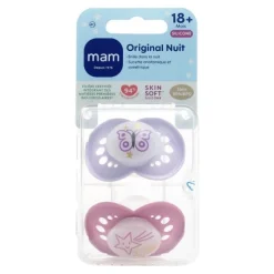MAM Original sucette silicone anatomique +18 mois Nuit