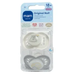 MAM Original sucette silicone anatomique +18 mois Nuit