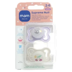 MAM Supreme Nuit Sucette anatomique silicone 2-6 mois