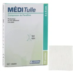 Méditulle tulle gras 10 compresses paraffinées