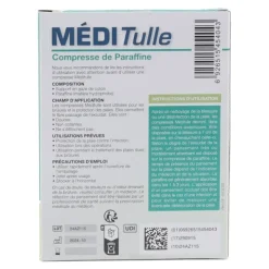 Méditulle tulle gras 10 compresses paraffinées
