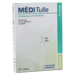 Méditulle tulle gras 10 compresses paraffinées