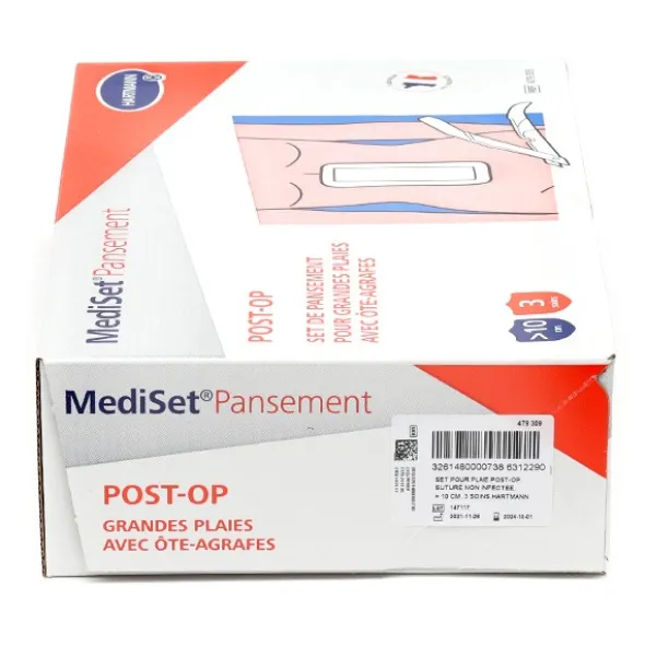 MediSet Pansement Post-Op Grandes plaies avec ôte-agrafes