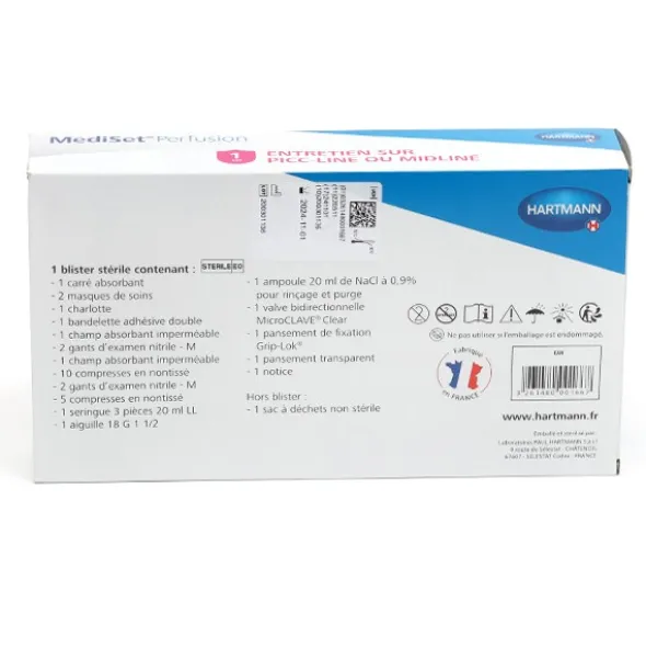 Mediset Perfusion pose sur picc line