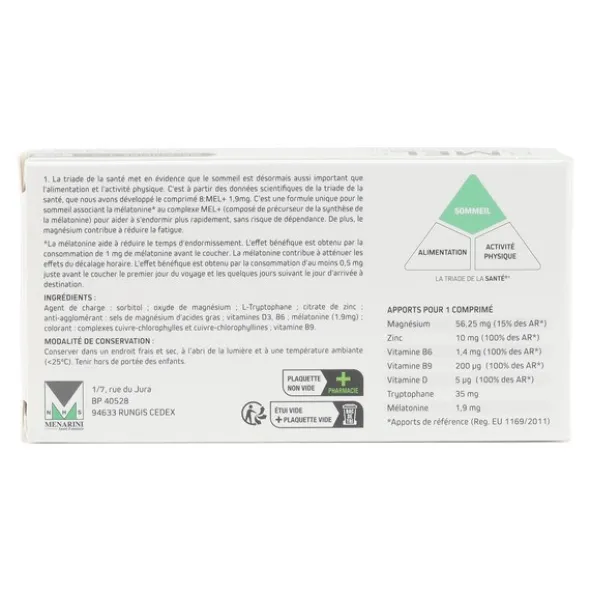 8 Mel+ Mélatonine 1,9 mg comprimés