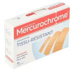 Mercurochrome Tissu résistant Pansements assortis