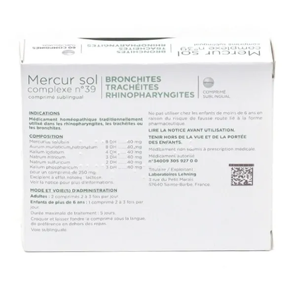 Mercur Sol Lehning complexe n°39 comprimé