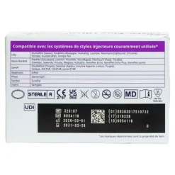 Micro Fine Ultra aiguille pour stylo à insuline x100