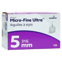 Micro Fine Ultra aiguille pour stylo à insuline x100