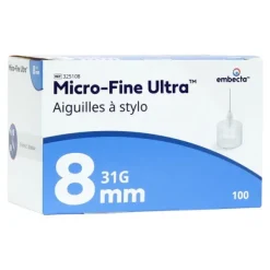 Micro Fine Ultra aiguille pour stylo à insuline x100