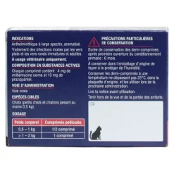 Milbémycine Praziquantel vermifuge chat